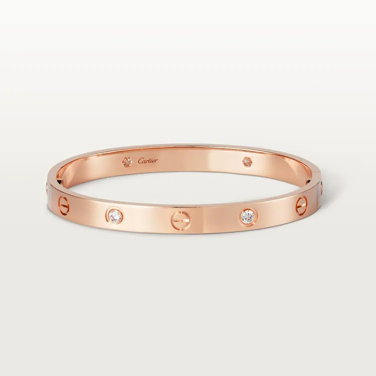 Cartier Inspired LOVE bracelet, classic model, 4 diamonds