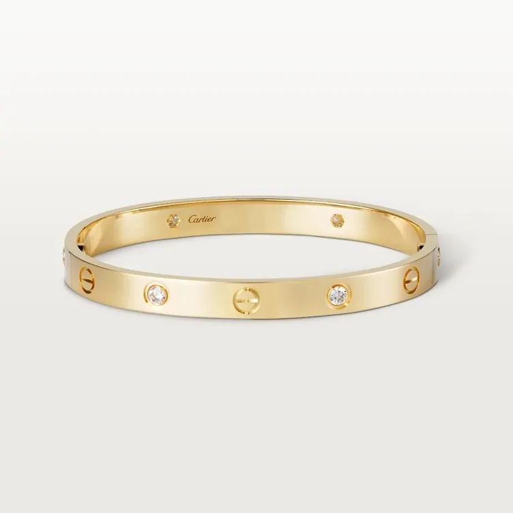 Cartier Inspired LOVE bracelet, classic model, 4 diamonds