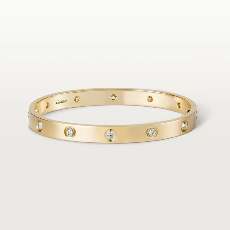 Cartier Inspired LOVE bracelet, classic model, 10 diamonds