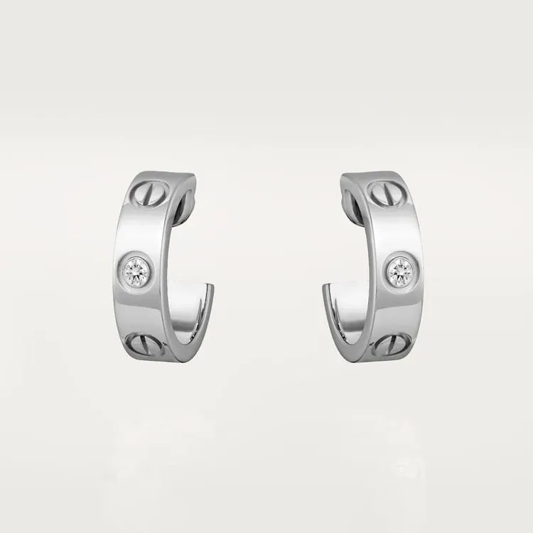 Cartier Inspired LOVE earrings, 2 diamonds