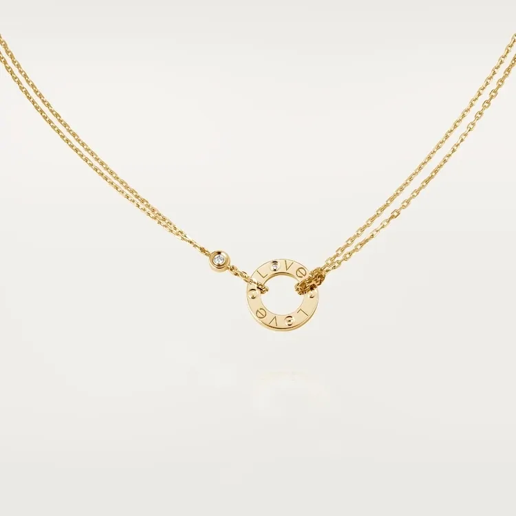 Cartier Inspired LOVE necklace, 2 diamonds