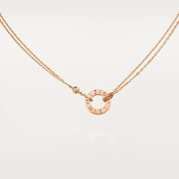 Cartier Inspired LOVE necklace, 2 diamonds