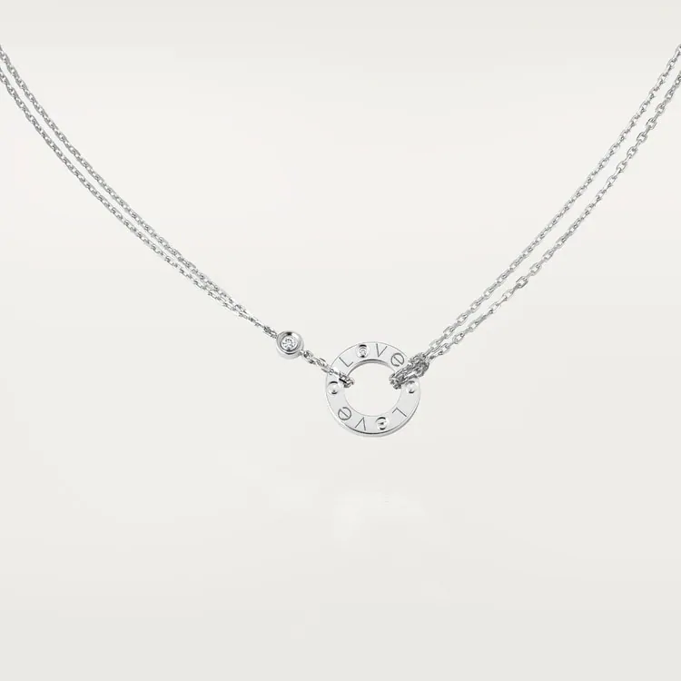 Cartier Inspired LOVE necklace, 2 diamonds