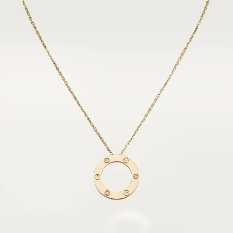 Cartier Inspired LOVE necklace, 3 diamonds