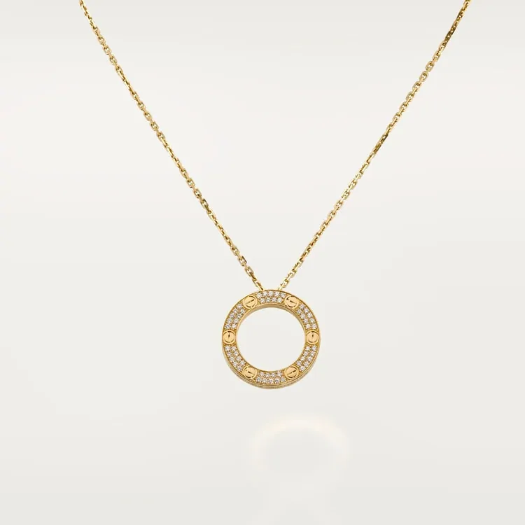 Cartier Inspired LOVE necklace, diamond-paved