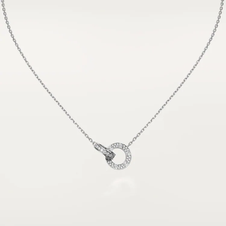 Cartier Inspired LOVE necklace, diamond-paved