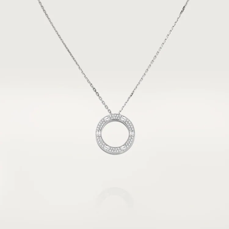 Cartier Inspired LOVE necklace, diamond-paved