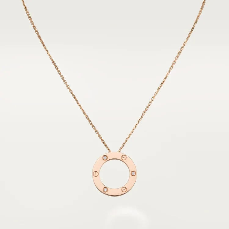 Cartier Inspired LOVE necklace, 3 diamonds