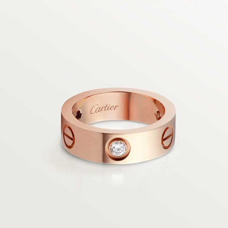 Cartier Inspired LOVE ring, 3 diamonds
