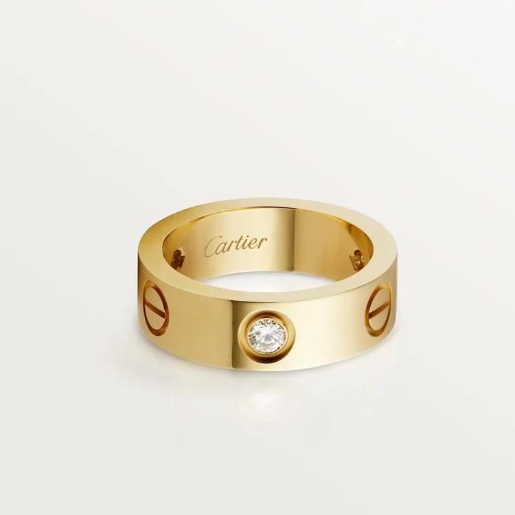 Cartier Inspired LOVE ring, 3 diamonds