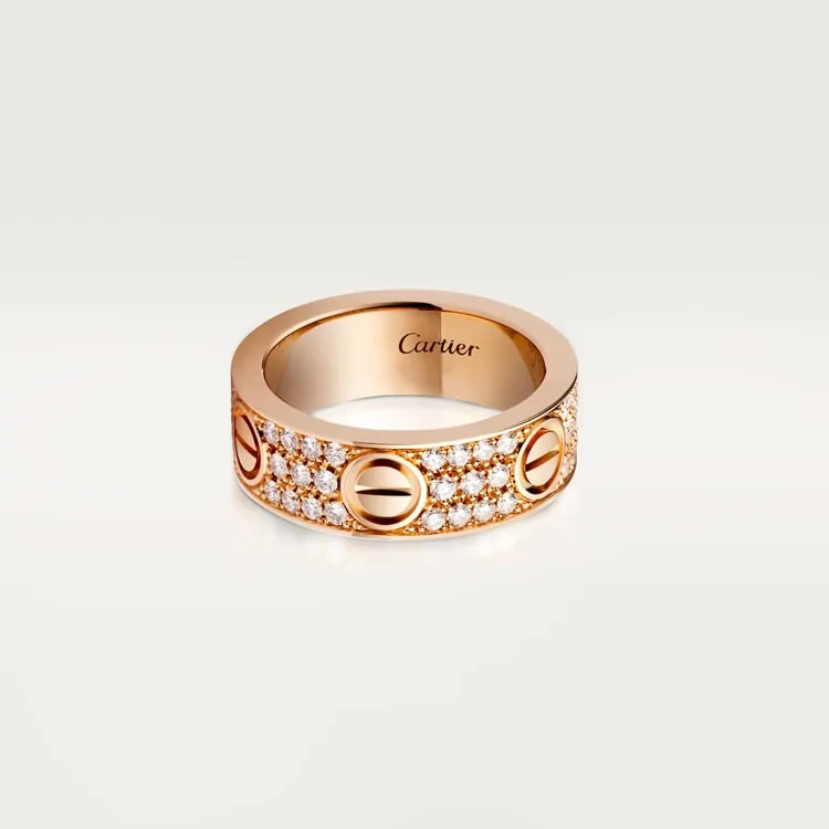 Cartier Inspired LOVE ring, diamond-paved
