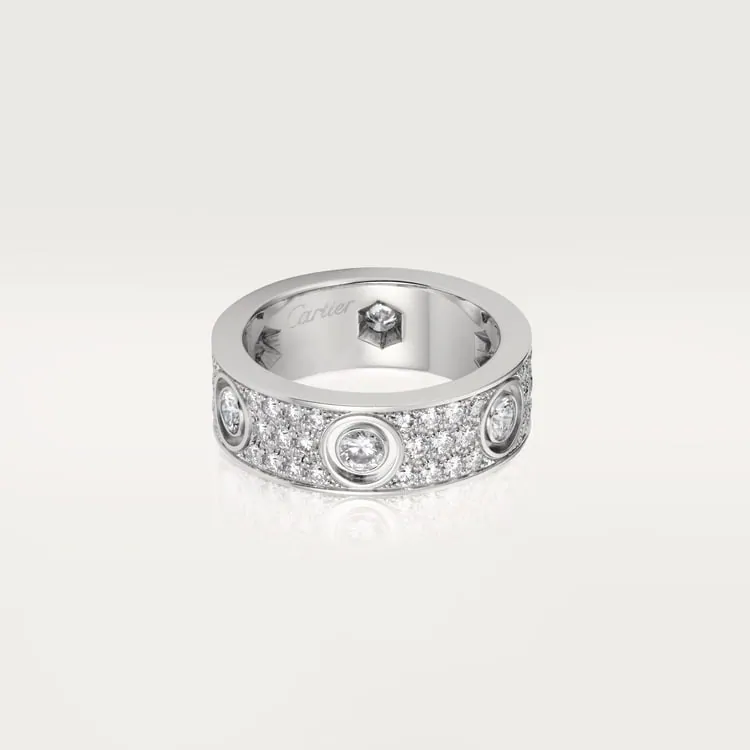 Cartier Inspired LOVE ring, diamond-paved