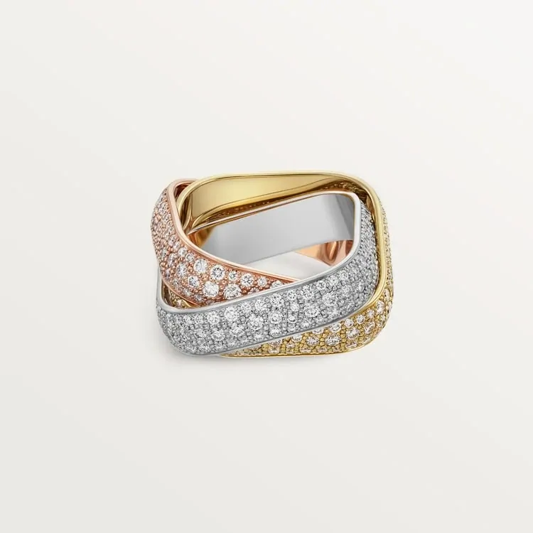 Cartier Inspired Trinity cushion ring
