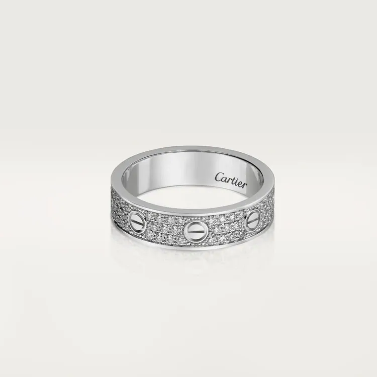 Cartier Inspired LOVE wedding band, diamond-paved