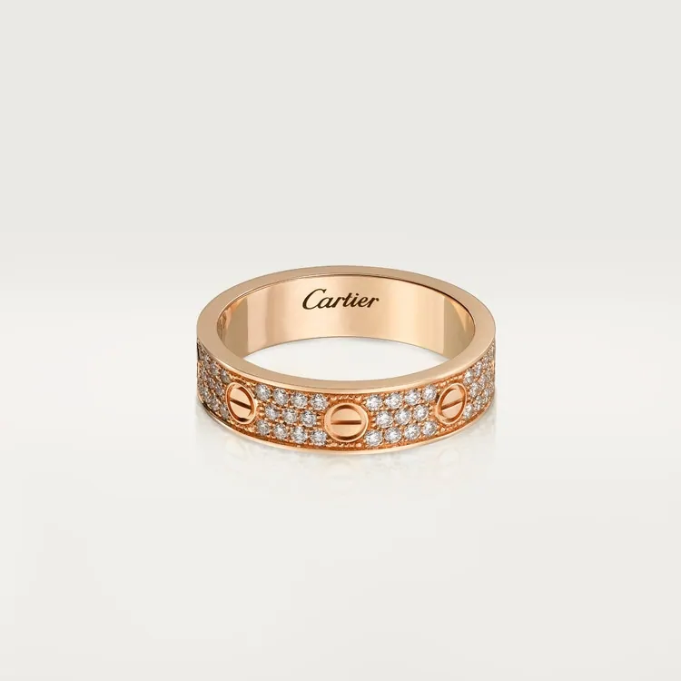 Cartier Inspired LOVE wedding band, diamond-paved