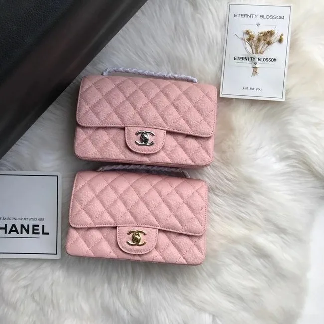 Best Quality Imitation Chanel mini flap bag Grained Calfskin A1116 pink HY15493dK58