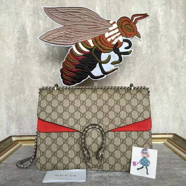 Replica Gucci Dionysus GG Canvas Shoulder Bag 403348 Red HY595VA65