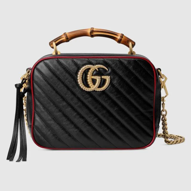 Gucci GG Marmont series small bamboo shoulder bag 602270 black HY12695Zr53