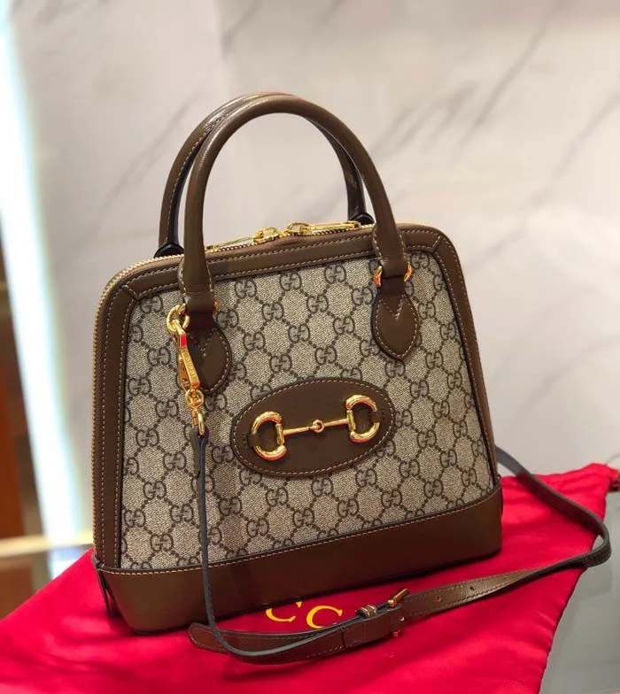 Replica Gucci GG Supreme Canvas Top Handle Bag 621220 Brown HY370CQ60