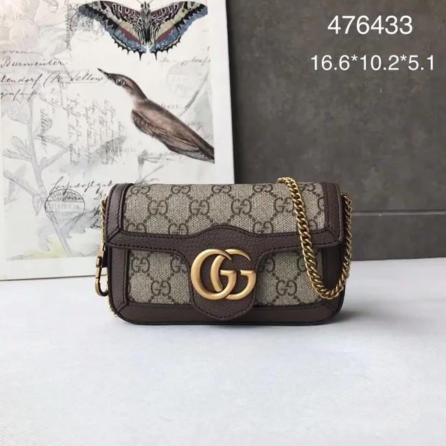 Gucci GG Supreme canvas 476433 Mini Shoulder Bag brown HY50Lp50
