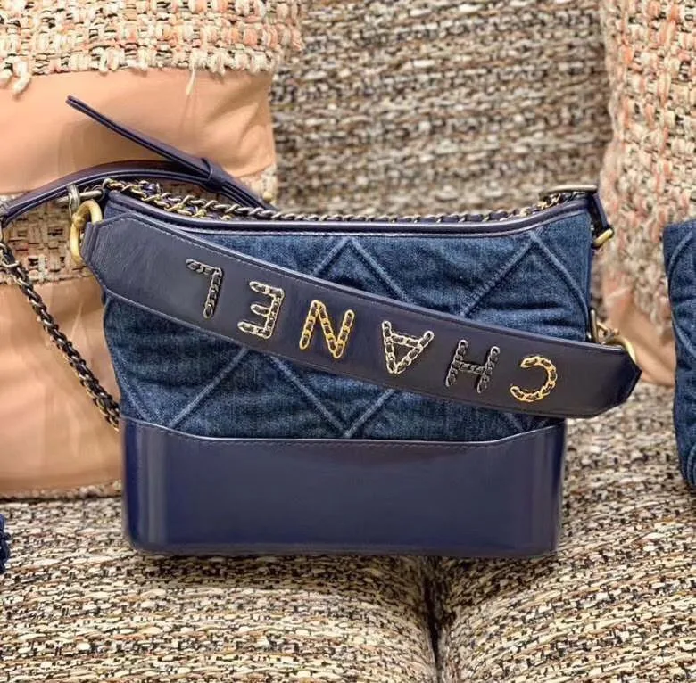 First-class Quality Chanel Gabrielle Small Denim Hobo Bag AS0865 Blue HY142VJ28