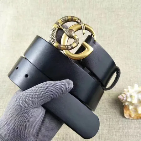 Gucci 34mm Leather Belt GG2369 Black HY17530UM91