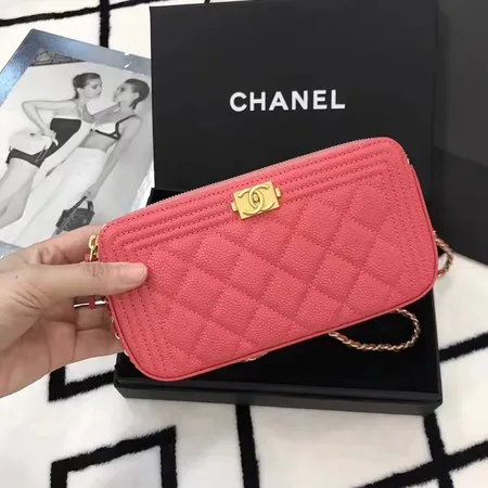 High Quality Imitation Chanel mini Shoulder Bag Cannage Pattern A94452 Pink HY171wn47