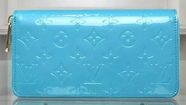 Louis Vuitton Monogram Vernis Zippy Wallet M90227 Light Blue HY6909va68