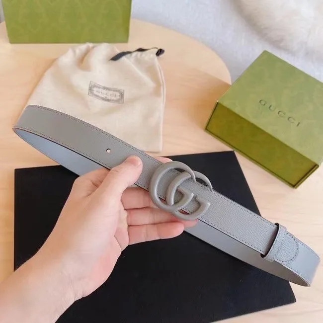 Fake Cheap Gucci-ID BELT Raspberry Smooth Calfskin 30 MM B0112UM GRAY HY17500Kt89