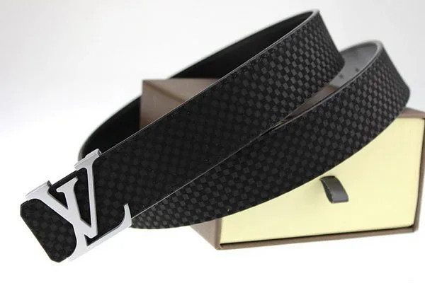 Louis Vuitton Belt LV2051 Black Silver HY633Xw85