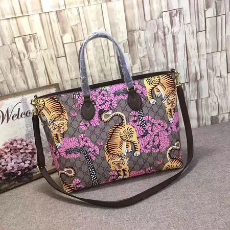 Imitation High Quality Gucci GG Canvas Tote Bags 453705 Tiger Prints HY15498Bo39
