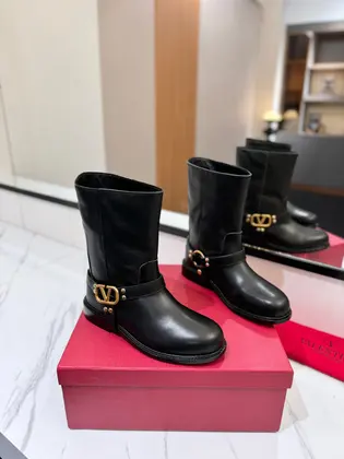 Valentino Women Black Leather Mid-Calf Boots — Valentino Handbags sample