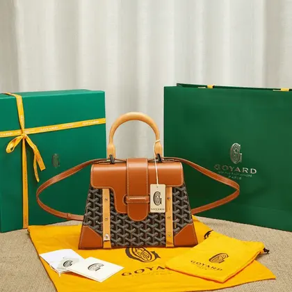 Goyard SAIGON Brown Handbag With Wooden Handle 28cm — Goyard Handbags sample