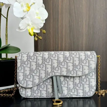 Dior Medium Saddle Pouch with Chain — Dior Handbags sample