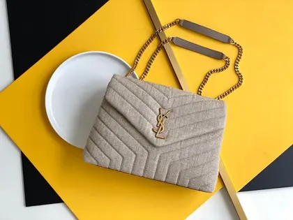 Saint Laurent Beige Suede Y Quilted Monogram — Saint Laurent Handbags sample