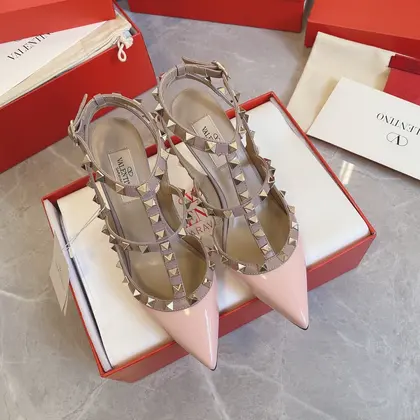Valentino Women Pink Patent Leather Studded Pumps — Valentino Handbags sample
