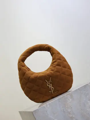 YSL Icarino Mini 17 in Caramel Quilted Suede Gold Hardware — Saint Laurent Handbags sample