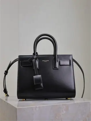 YSL Sac de Jour Gold Black Grain Leather — Saint Laurent Handbags sample