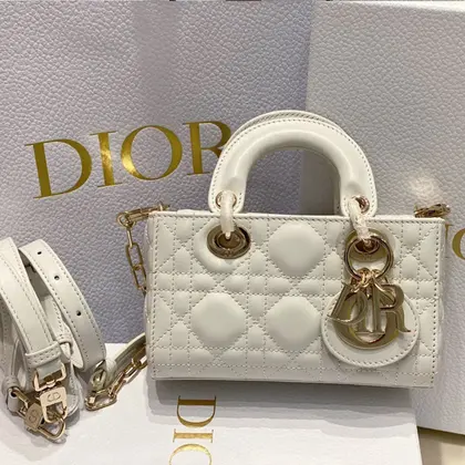 Dior D-Joy Mini Bag White Super Quality Women’s Handbag 16.5x6x10cm — Dior Handbags sample