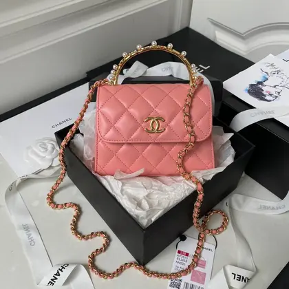 Chanel Woc Pink Handbags With Pearl Handle 11.5×14.5×5.5cm — Chanel Handbags sample