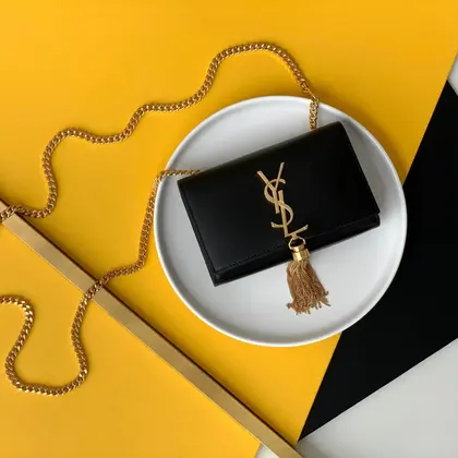 Saint Laurent Black Leather Small Kate Tassel Crossbody Bag — Saint Laurent Handbags sample