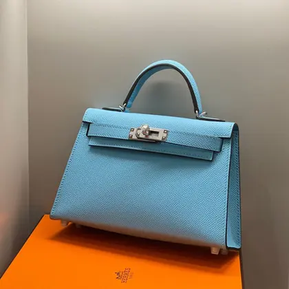 HN Kelly Mini 20 SKY Blue Epsom Silver Hardware — Hermès Handbags sample