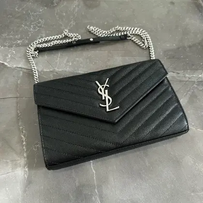 YSL Woc black with sliver hardware — Saint Laurent Handbags sample