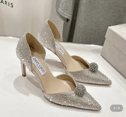 Jimmy Choo silver suede D’Orsay pumps — Jimmy Choo Handbags sample