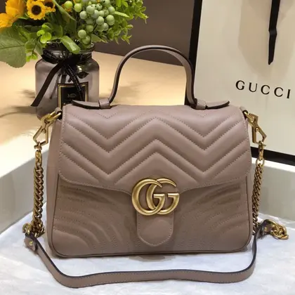 Gucci Marmont Top Handle Like Auth Women’s Handbag with Gold Buckle 27cm — Gucci Handbags sample