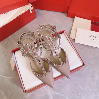 Valentino Women Beige Leather Studded Pumps — Valentino Handbags sample