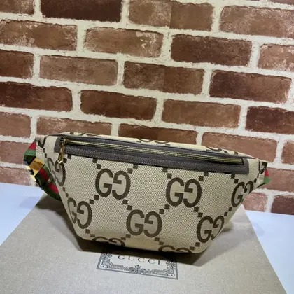 Gucci Belt Bag Jumbo GG Canvas Large Brown — Gucci Handbags sample