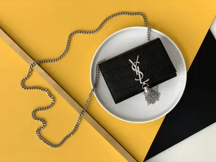 Saint Laurent Black Leather Small Kate Tassel Crossbody Bag Sliver — Saint Laurent Handbags sample