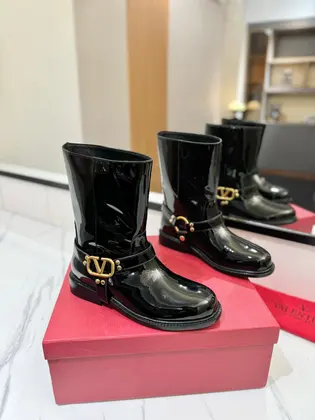Valentino Women Black Patent Leather Boots — Valentino Handbags sample