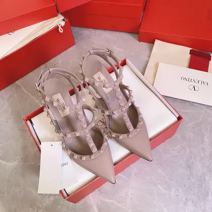 Valentino Women Beige Leather Studded Pumps — Valentino Handbags sample